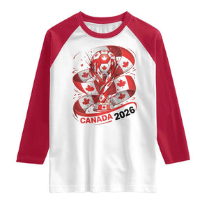 Canada Soccer Fan Raglan Shirt International Football Lover Gift TS12 White Red Print Your Wear