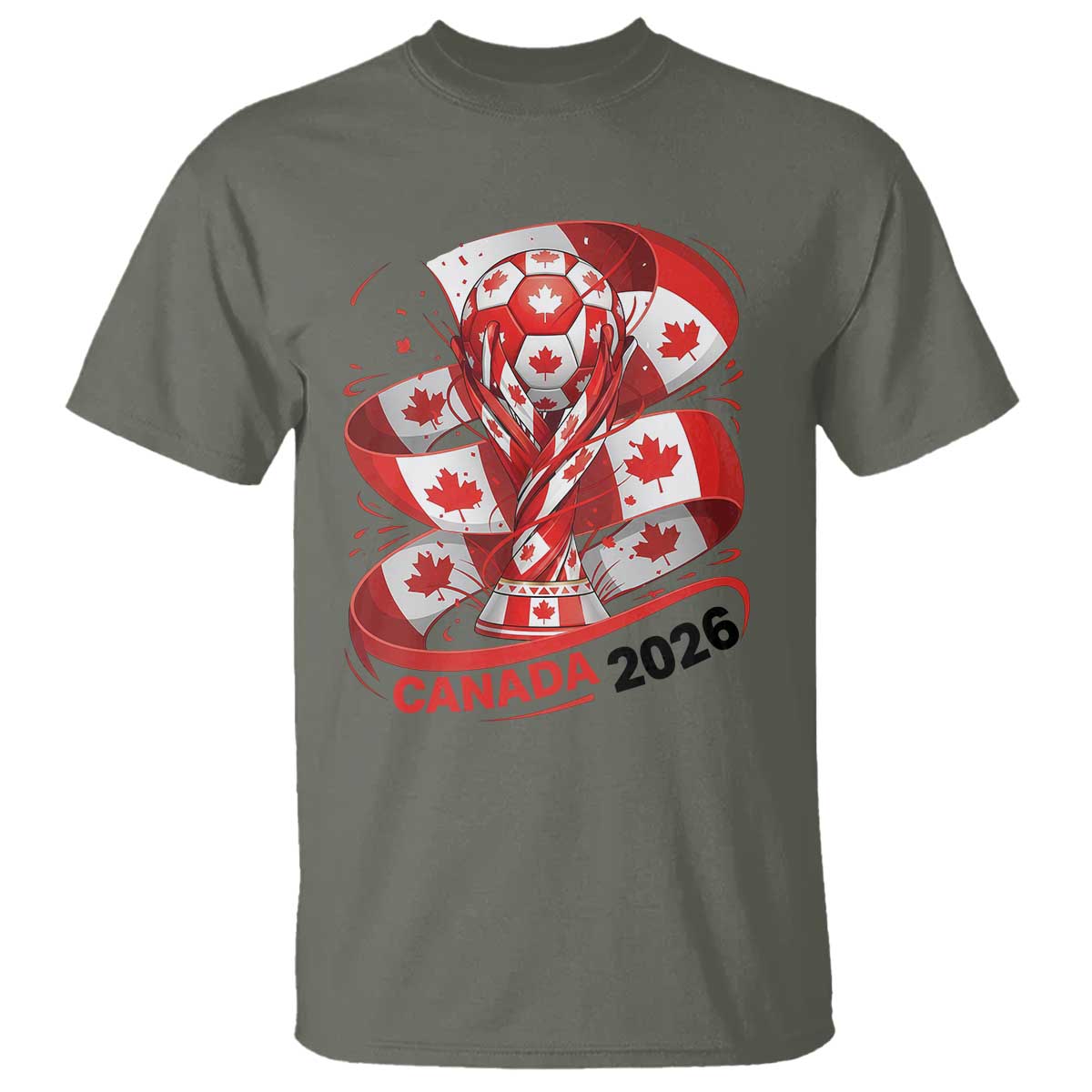 Canada Soccer Fan T Shirt International Football Lover Gift TS12 Military Green Print Your Wear