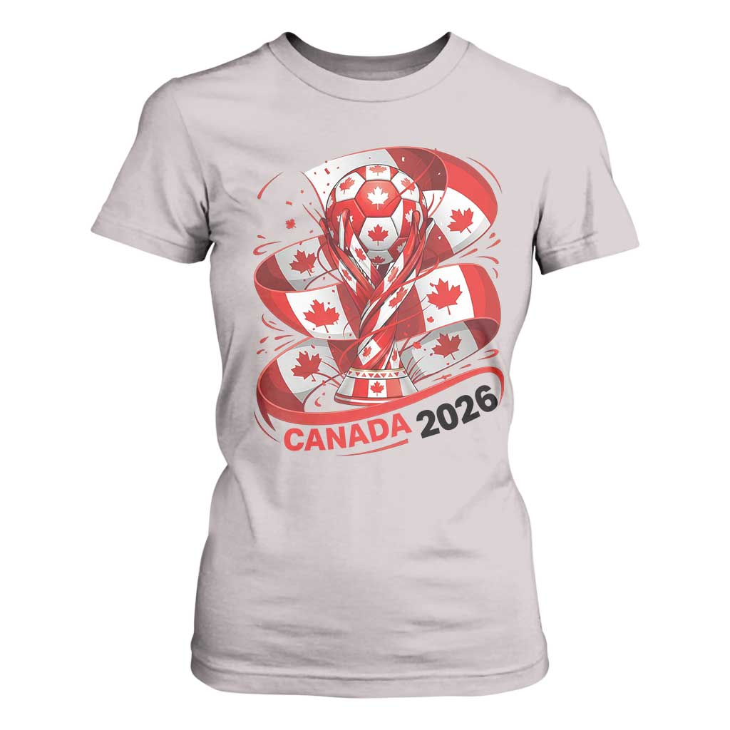 Canada Soccer Fan T Shirt For Women International Football Lover Gift TS12 Ice Gray Print Your Wear