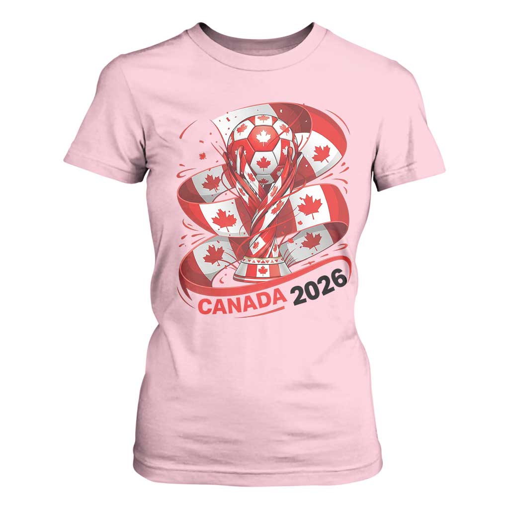 Canada Soccer Fan T Shirt For Women International Football Lover Gift TS12 Light Pink Print Your Wear