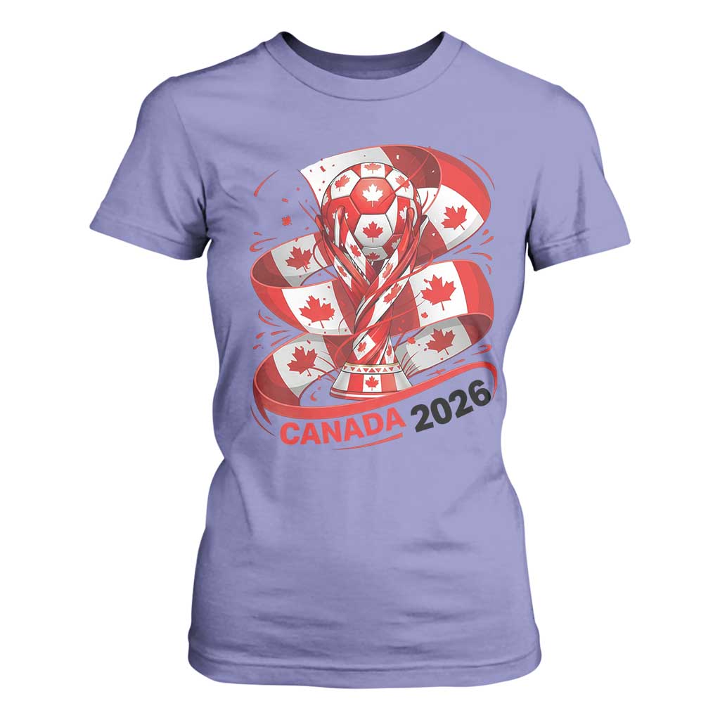 Canada Soccer Fan T Shirt For Women International Football Lover Gift TS12 Violet Print Your Wear