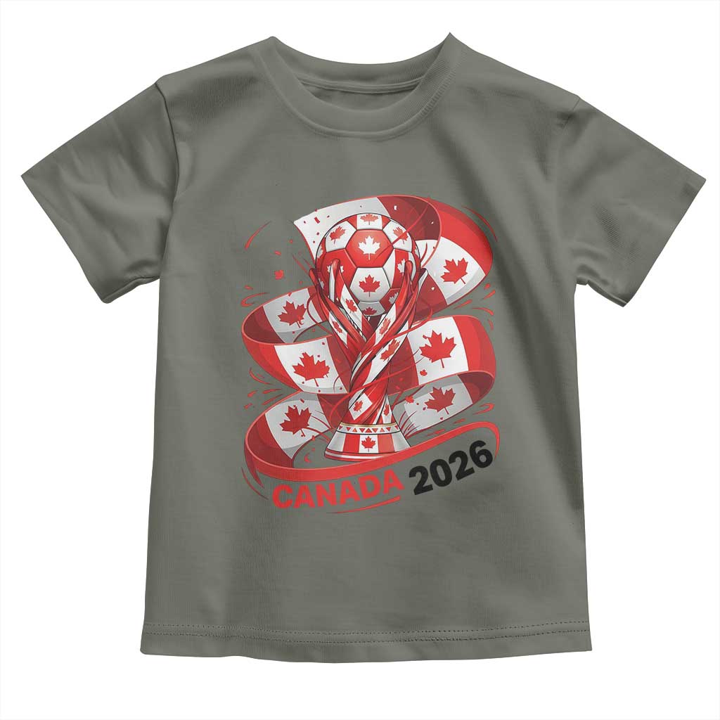 Canada Soccer Fan Toddler T Shirt International Football Lover Gift TS12 Military Green Print Your Wear