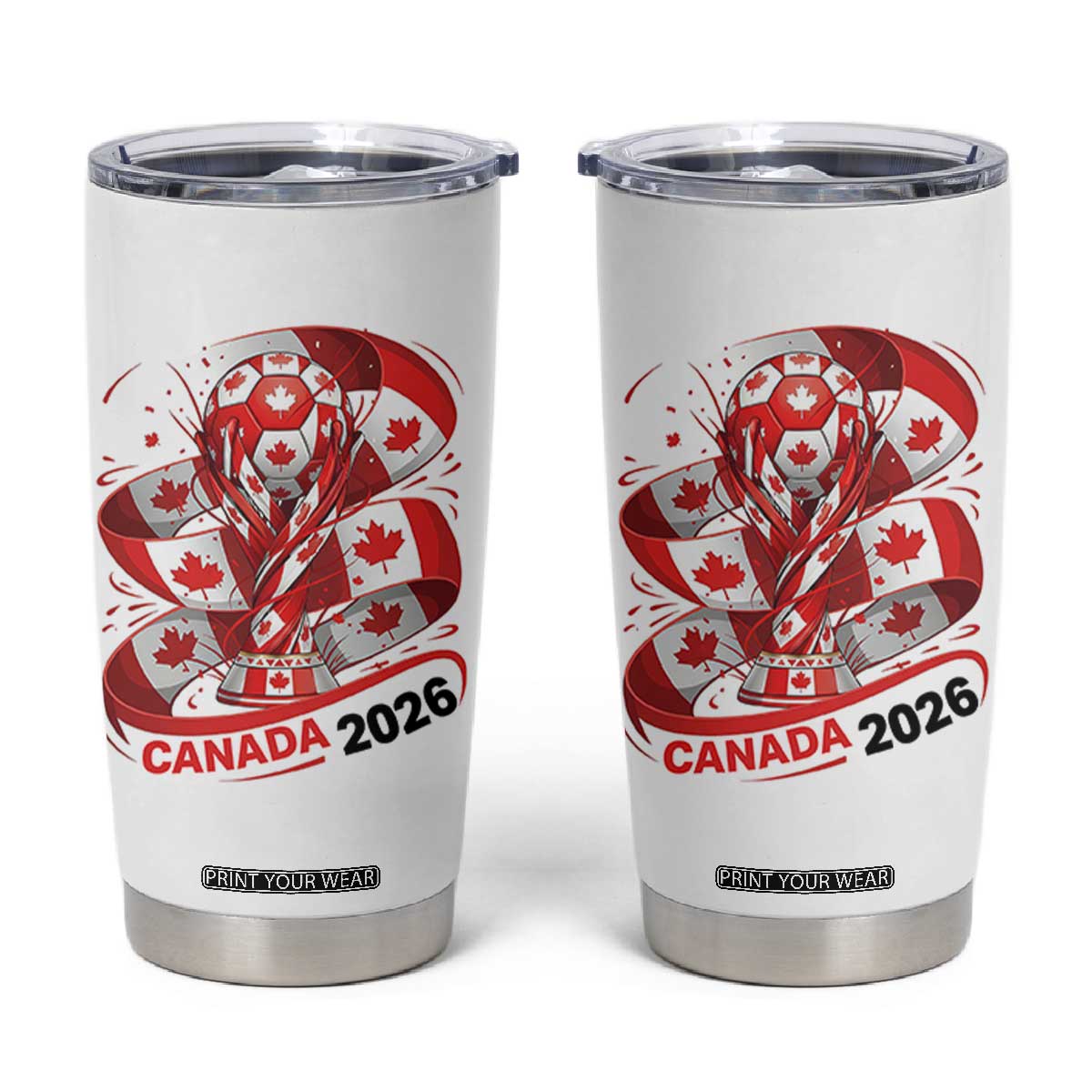 Canada Soccer Fan Tumbler Cup International Football Lover Gift TS12 White Print Your Wear