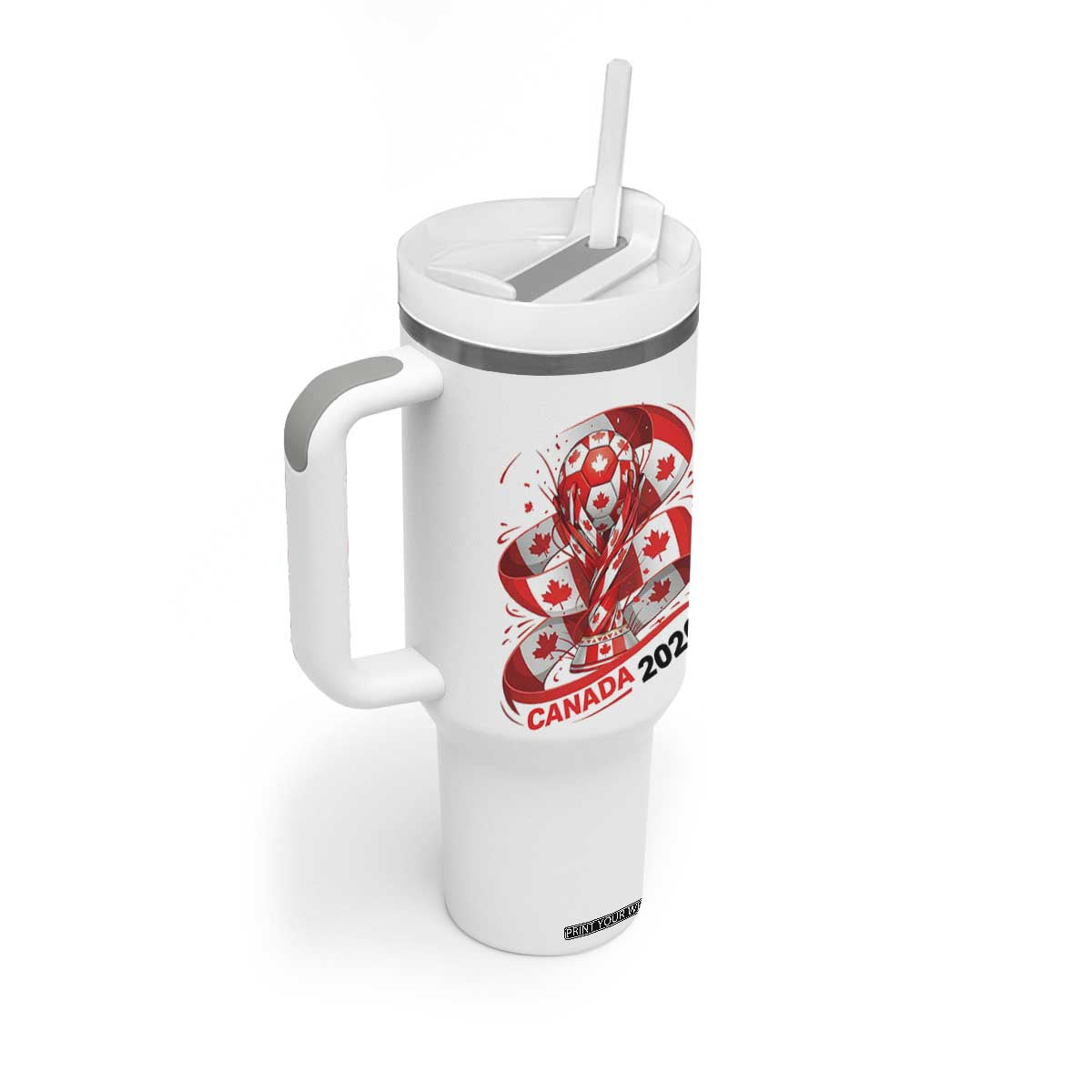 Canada Soccer Fan Tumbler With Handle International Football Lover Gift TS12 Print Your Wear