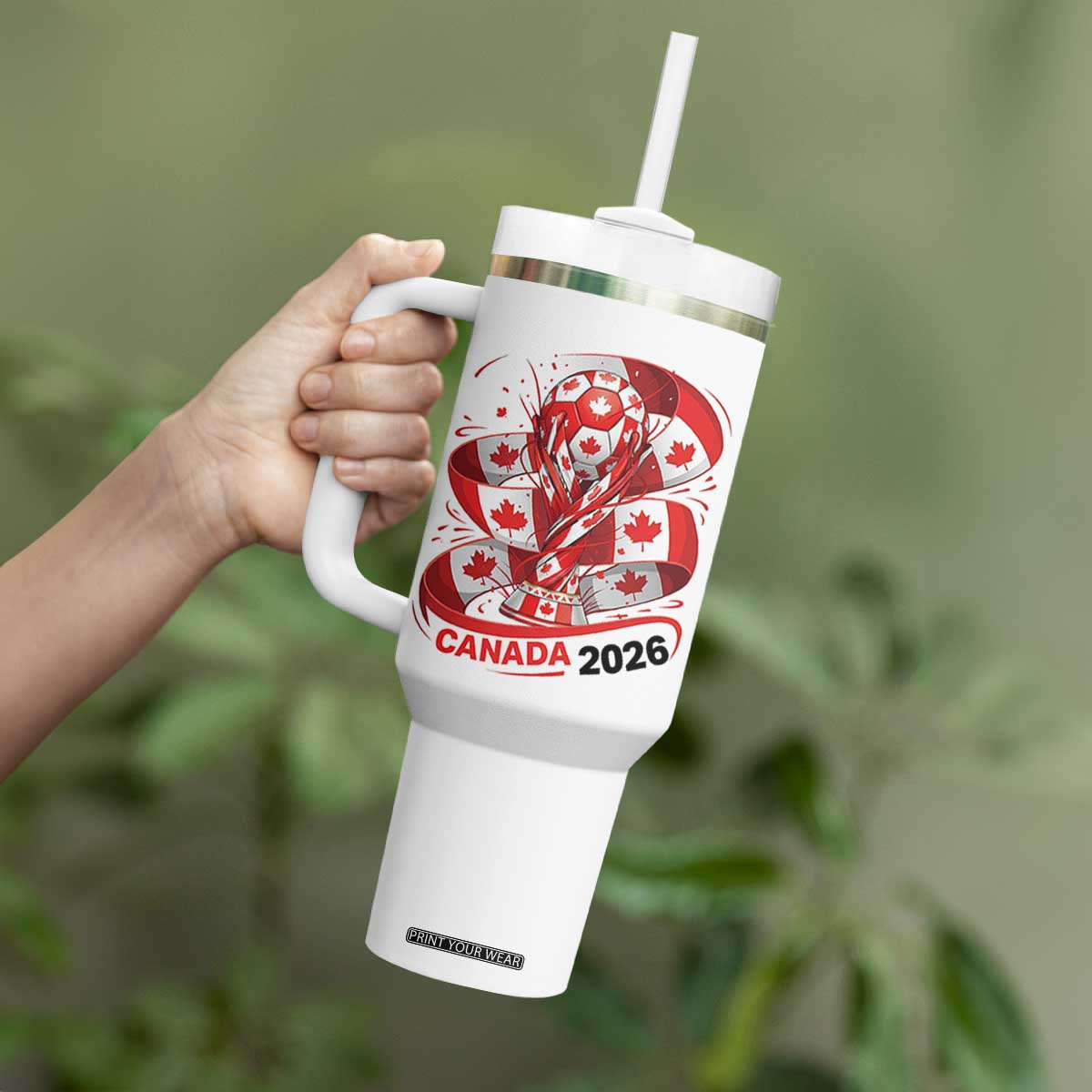 Canada Soccer Fan Tumbler With Handle International Football Lover Gift TS12 Print Your Wear