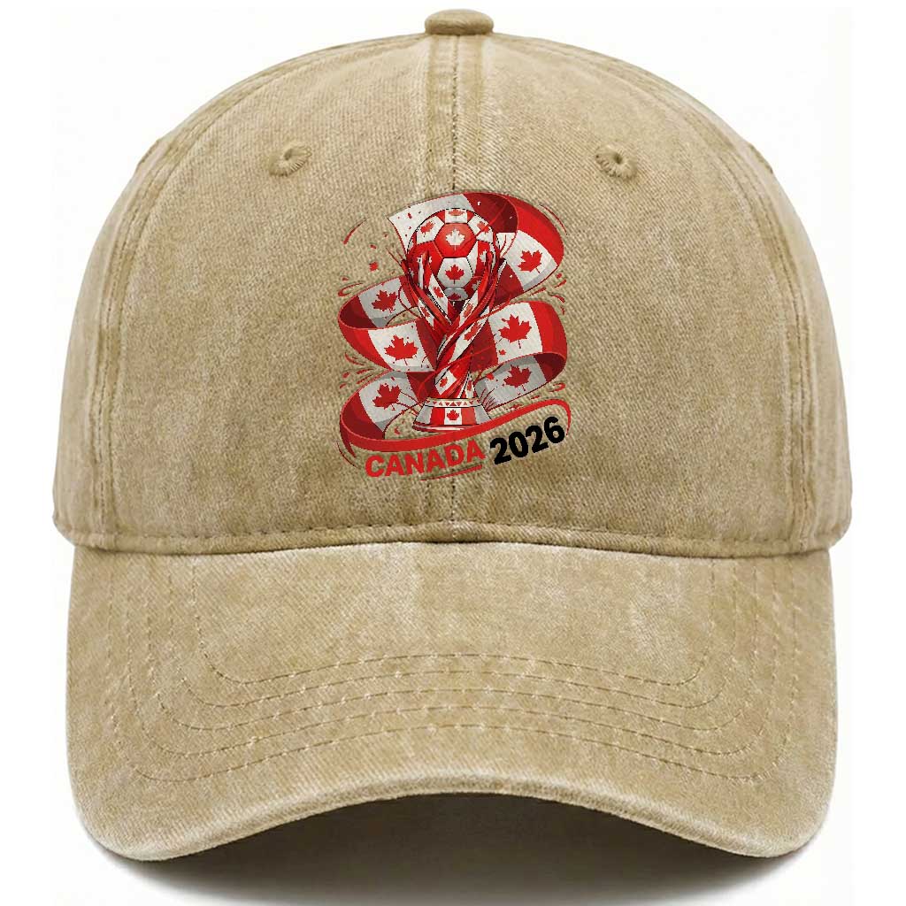 Canada Soccer Fan Washed Cotton Baseball Cap International Football Lover Gift TS12 Print Your Wear