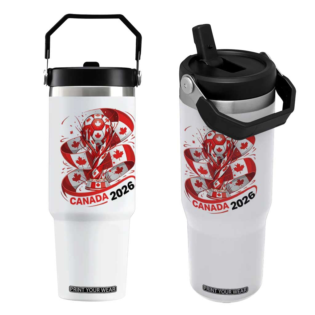 Canada Soccer Fan Flip Straw Tumbler International Football Lover Gift TS12 One Size: 30 oz White Print Your Wear