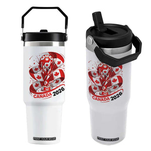 Canada Soccer Fan Flip Straw Tumbler International Football Lover Gift TS12 One Size: 30 oz White Print Your Wear