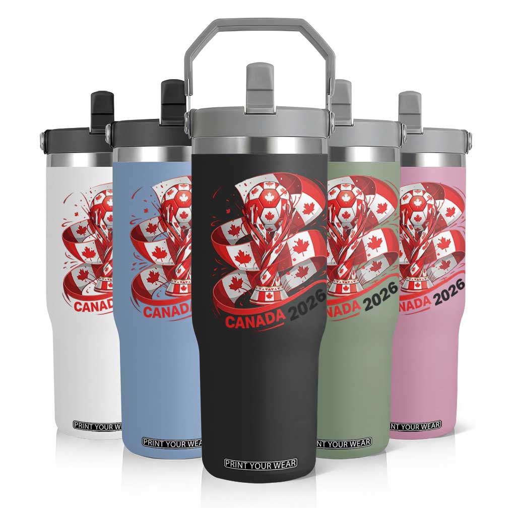Canada Soccer Fan Flip Straw Tumbler International Football Lover Gift TS12 Print Your Wear