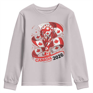 Canada Soccer Fan Youth Sweatshirt International Football Lover Gift TS12 Ice Gray Print Your Wear