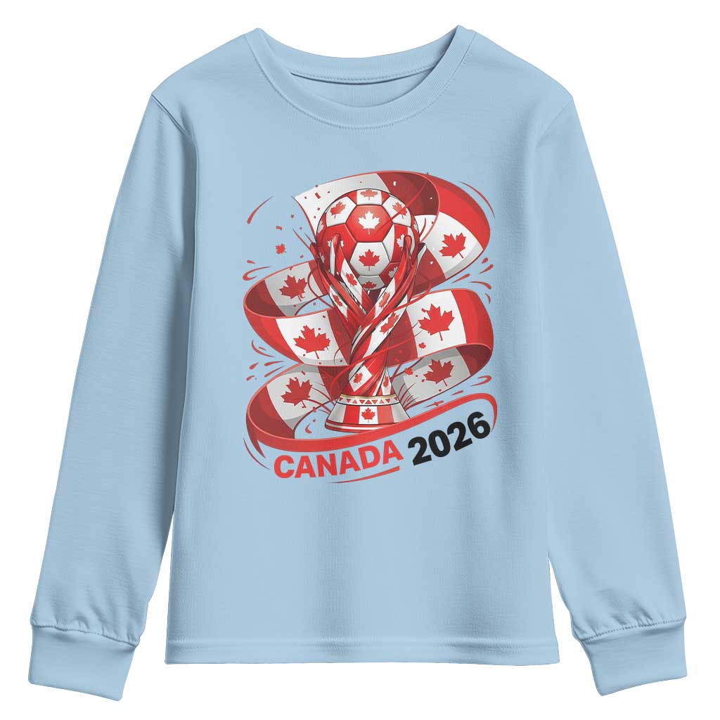 Canada Soccer Fan Youth Sweatshirt International Football Lover Gift TS12 Light Blue Print Your Wear