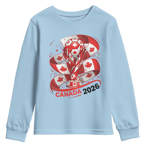 Canada Soccer Fan Youth Sweatshirt International Football Lover Gift TS12 Light Blue Print Your Wear