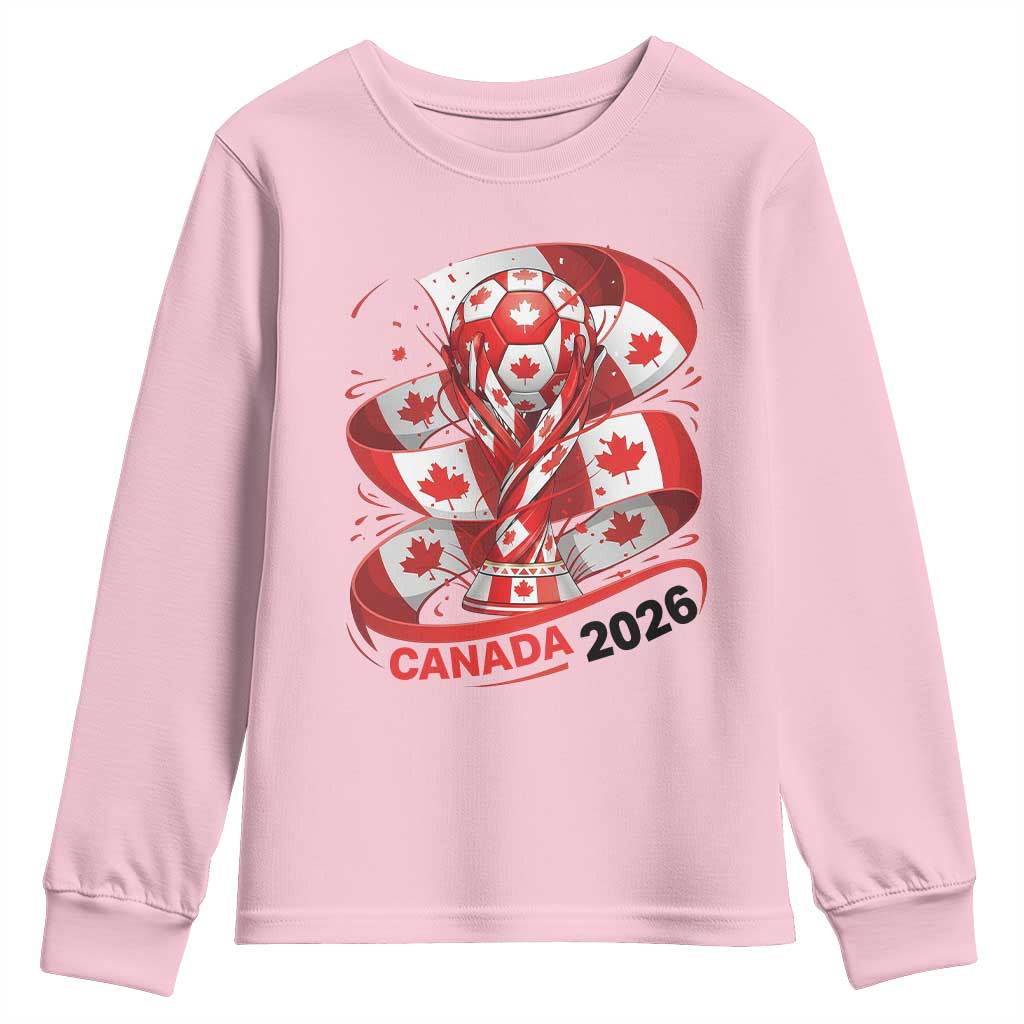 Canada Soccer Fan Youth Sweatshirt International Football Lover Gift TS12 Light Pink Print Your Wear