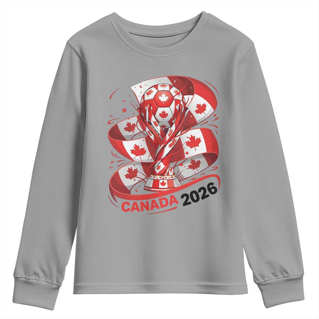 Canada Soccer Fan Youth Sweatshirt International Football Lover Gift TS12 Sport Gray Print Your Wear