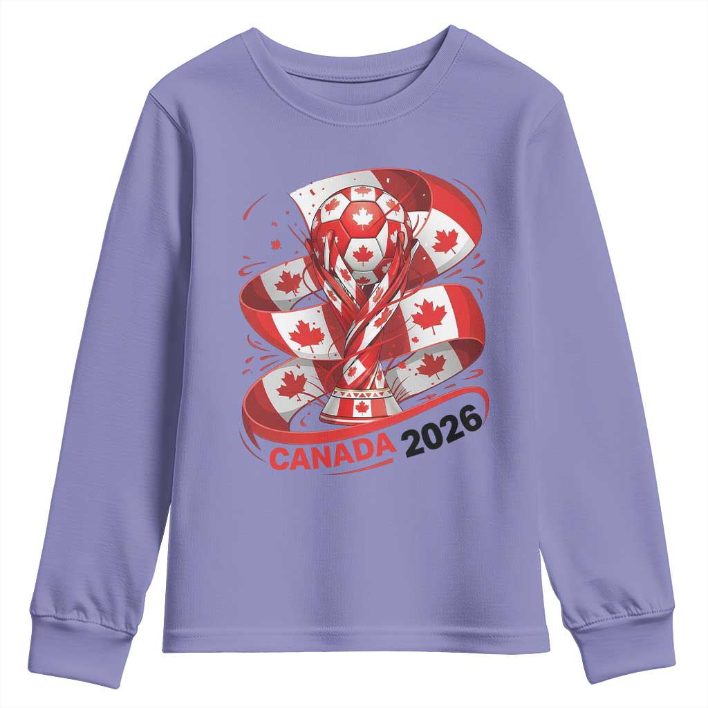 Canada Soccer Fan Youth Sweatshirt International Football Lover Gift TS12 Violet Print Your Wear