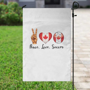 Peace Love Soccer Garden Flag Proud Canadian Fan Gift TS12 Print Your Wear