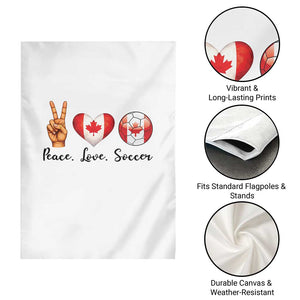 Peace Love Soccer Garden Flag Proud Canadian Fan Gift TS12 Print Your Wear