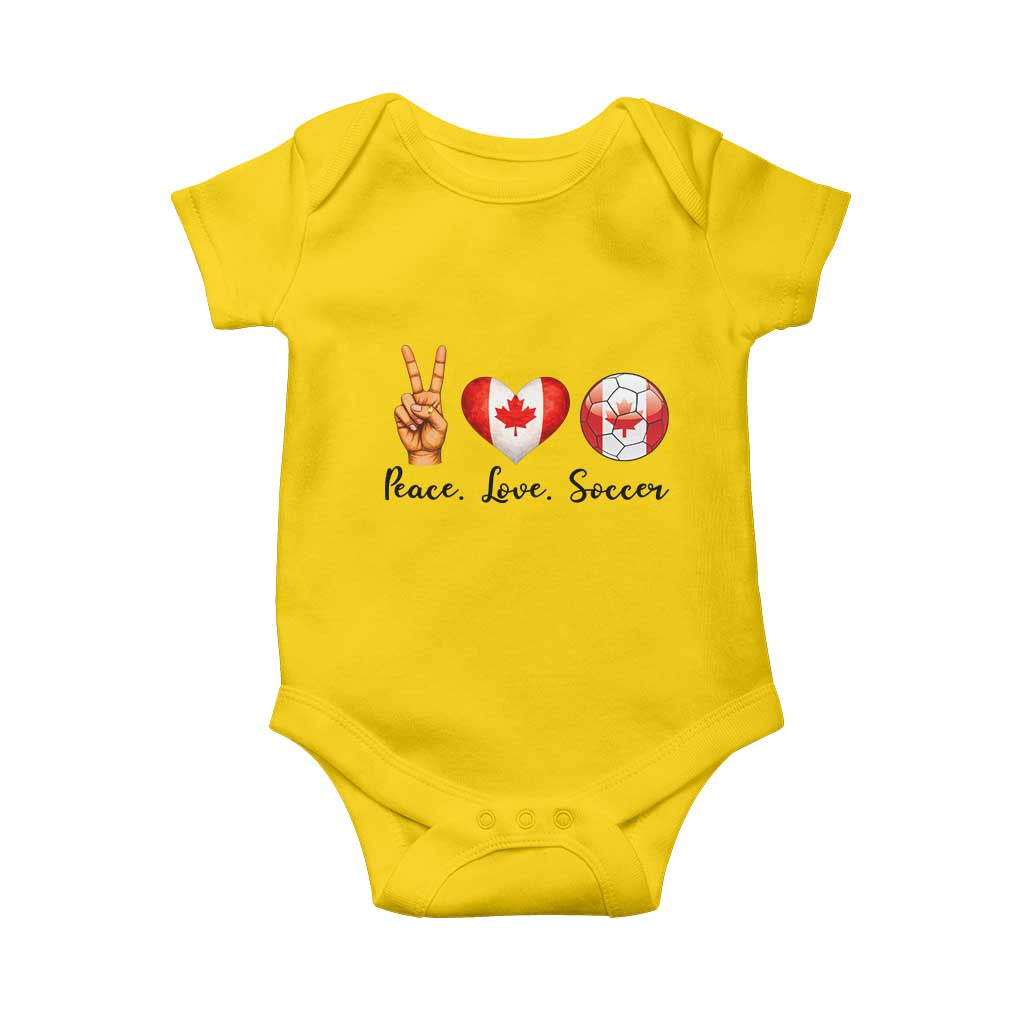 Peace Love Soccer Baby Onesie Proud Canadian Fan Gift TS12 Daisy Print Your Wear