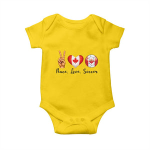 Peace Love Soccer Baby Onesie Proud Canadian Fan Gift TS12 Daisy Print Your Wear