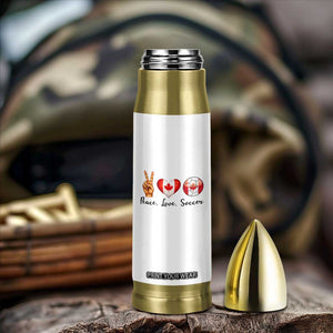 Peace Love Soccer Bullet Tumbler Proud Canadian Fan Gift TS12 Print Your Wear