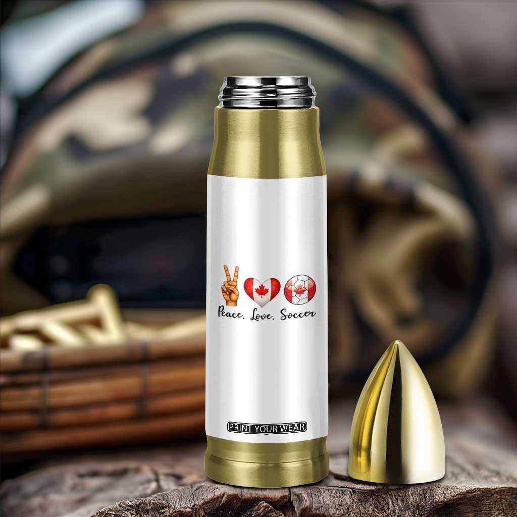 Peace Love Soccer Bullet Tumbler Proud Canadian Fan Gift TS12 Print Your Wear