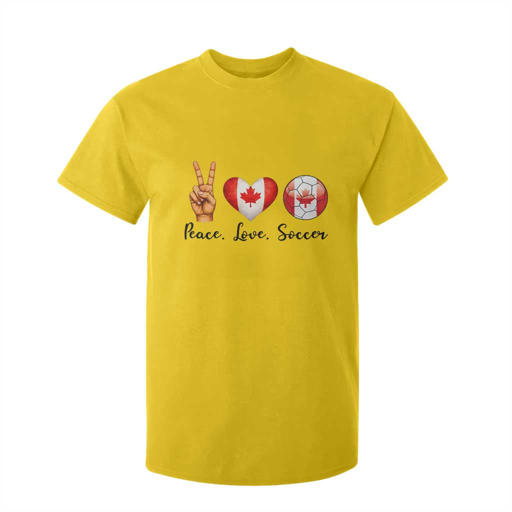 Peace Love Soccer T Shirt For Kid Proud Canadian Fan Gift TS12 Daisy Print Your Wear