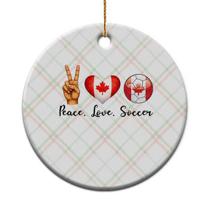 Peace Love Soccer Ceramic Ornament Proud Canadian Fan Gift TS12 1pc Christmas Plaid Print Your Wear