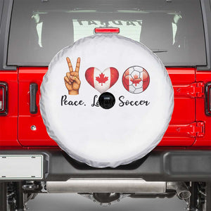 Peace Love Soccer Spare Tire Cover Proud Canadian Fan Gift TS12 White Print Your Wear