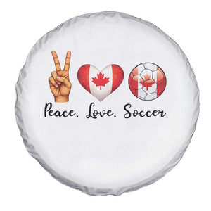 Peace Love Soccer Spare Tire Cover Proud Canadian Fan Gift TS12 Print Your Wear
