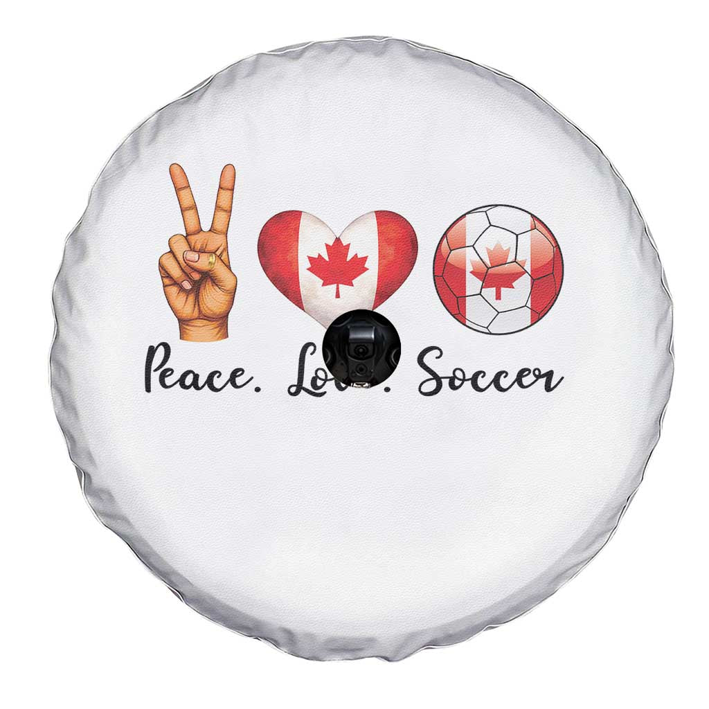 Peace Love Soccer Spare Tire Cover Proud Canadian Fan Gift TS12 Print Your Wear