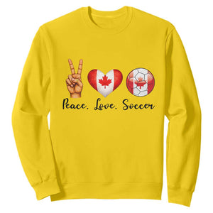 Peace Love Soccer Sweatshirt Proud Canadian Fan Gift TS12 Daisy Print Your Wear