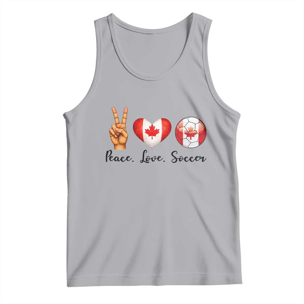 Peace Love Soccer Tank Top Proud Canadian Fan Gift TS12 Athletic Heather Print Your Wear