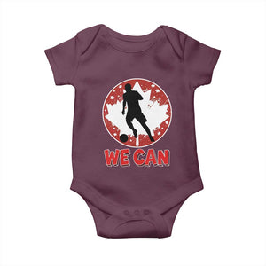 We Can Canada Soccer Baby Onesie Canadian Football Fan Pride TS12 Maroon Print Your Wear