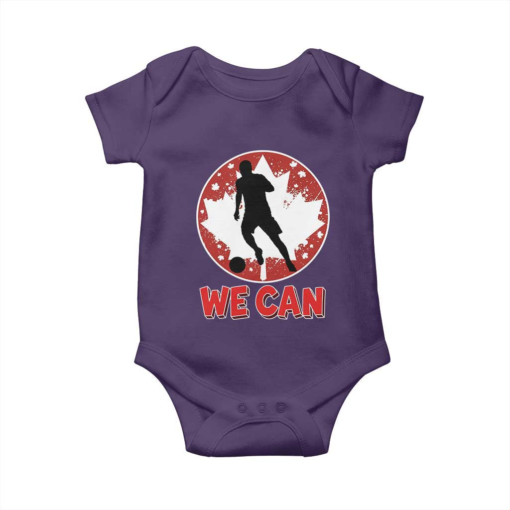 We Can Canada Soccer Baby Onesie Canadian Football Fan Pride TS12 Purple Print Your Wear