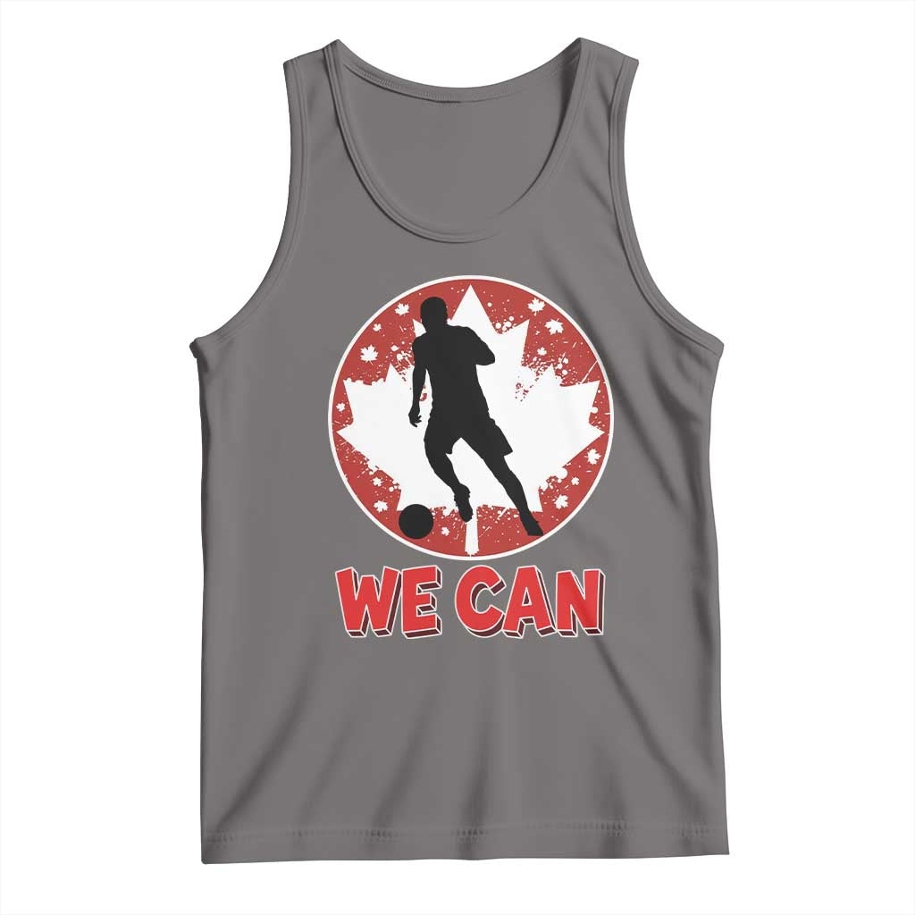We Can Canada Soccer Tank Top Canadian Football Fan Pride TS12 Deep Heather Print Your Wear