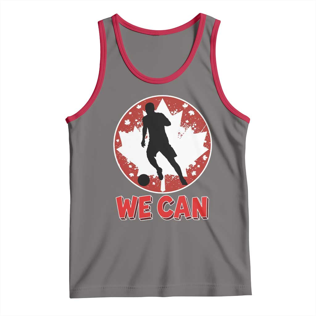 We Can Canada Soccer Tank Top Canadian Football Fan Pride TS12 Deep Heather Red Print Your Wear