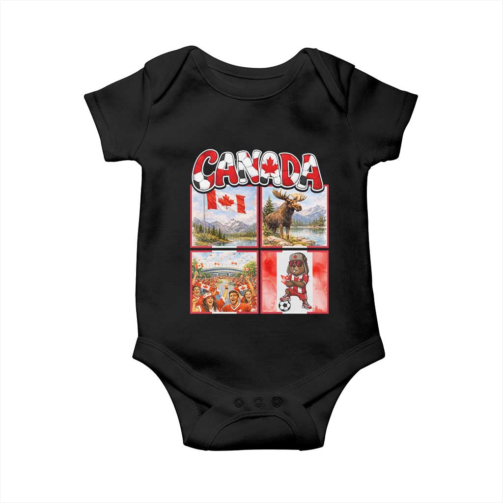 Proud Canada National Soccer Fan 2026 Gift Baby Onesie TS12 Black Print Your Wear