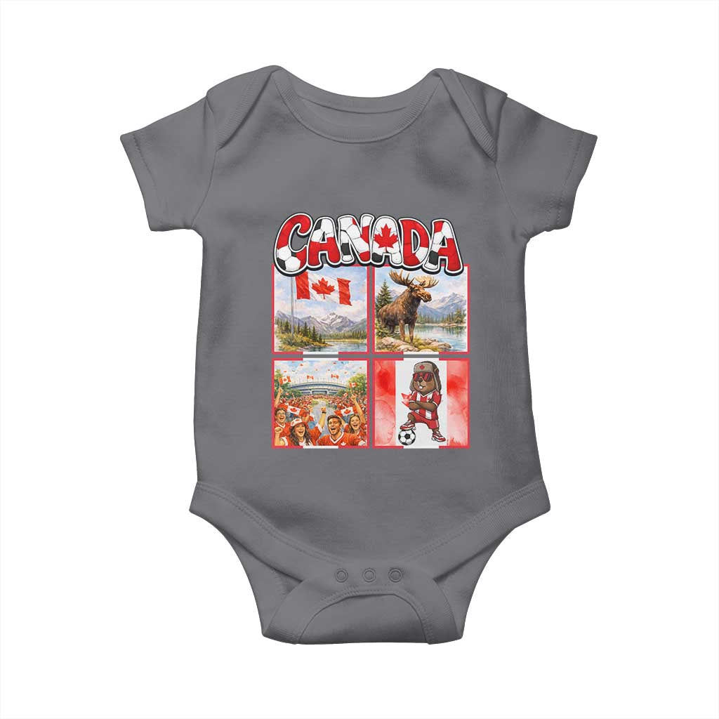 Proud Canada National Soccer Fan 2026 Gift Baby Onesie TS12 Charcoal Print Your Wear