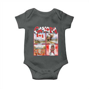 Proud Canada National Soccer Fan 2026 Gift Baby Onesie TS12 Dark Heather Print Your Wear