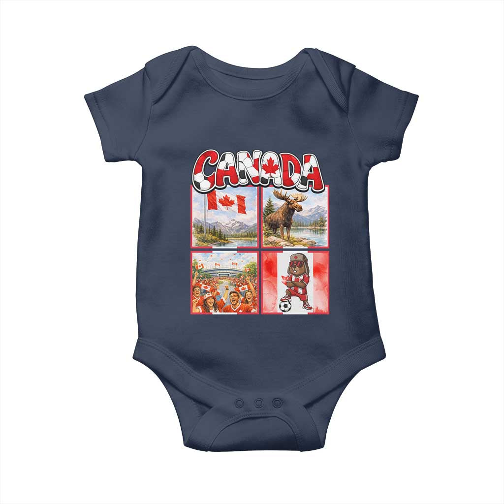 Proud Canada National Soccer Fan 2026 Gift Baby Onesie TS12 Navy Print Your Wear