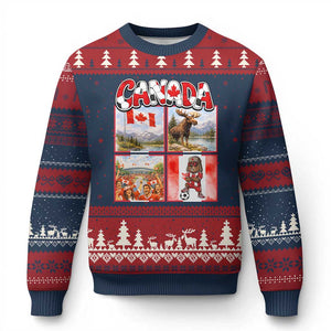 Proud Canada National Soccer Fan 2026 Gift Ugly Christmas Sweater TS12 Navy Red Print Your Wear