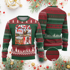 Proud Canada National Soccer Fan 2026 Gift Ugly Christmas Sweater TS12 Red Green Print Your Wear