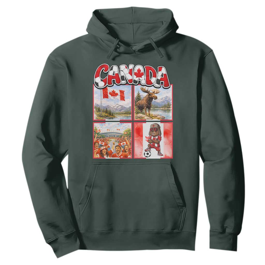 Proud Canada National Soccer Fan 2026 Gift Hoodie TS12 Dark Forest Green Print Your Wear