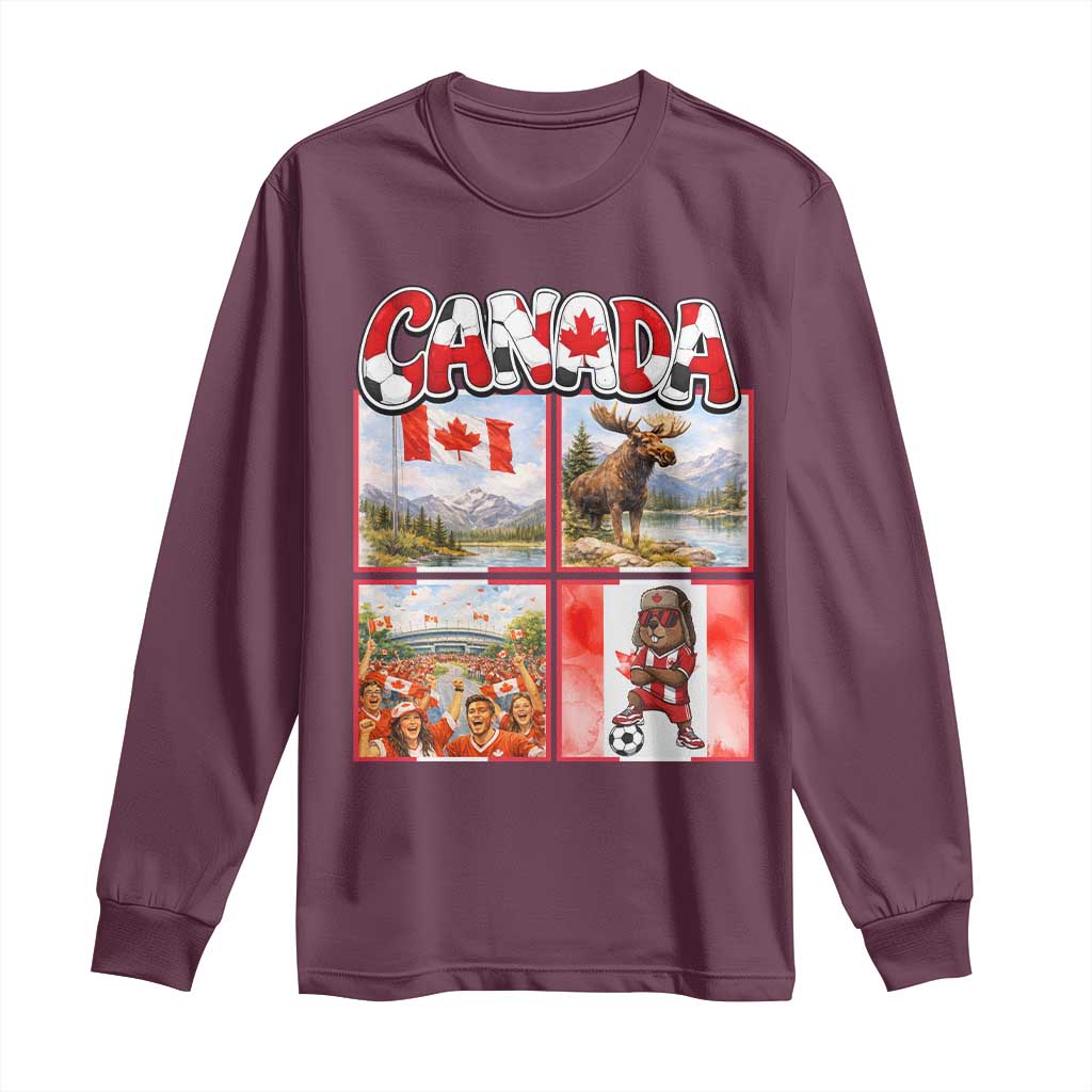 Proud Canada National Soccer Fan 2026 Gift Long Sleeve Shirt TS12 Maroon Print Your Wear