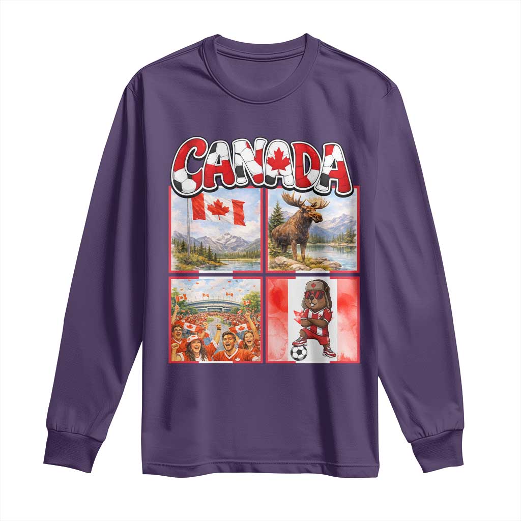 Proud Canada National Soccer Fan 2026 Gift Long Sleeve Shirt TS12 Purple Print Your Wear