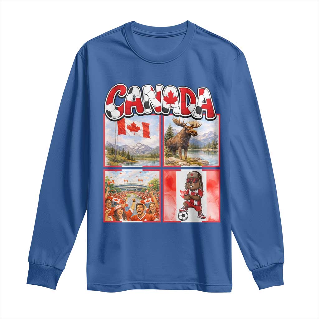 Proud Canada National Soccer Fan 2026 Gift Long Sleeve Shirt TS12 Royal Blue Print Your Wear