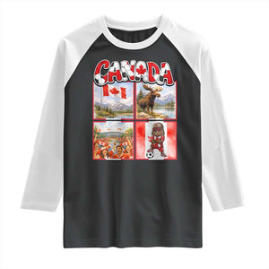 Proud Canada National Soccer Fan 2026 Gift Raglan Shirt TS12 Black White Print Your Wear