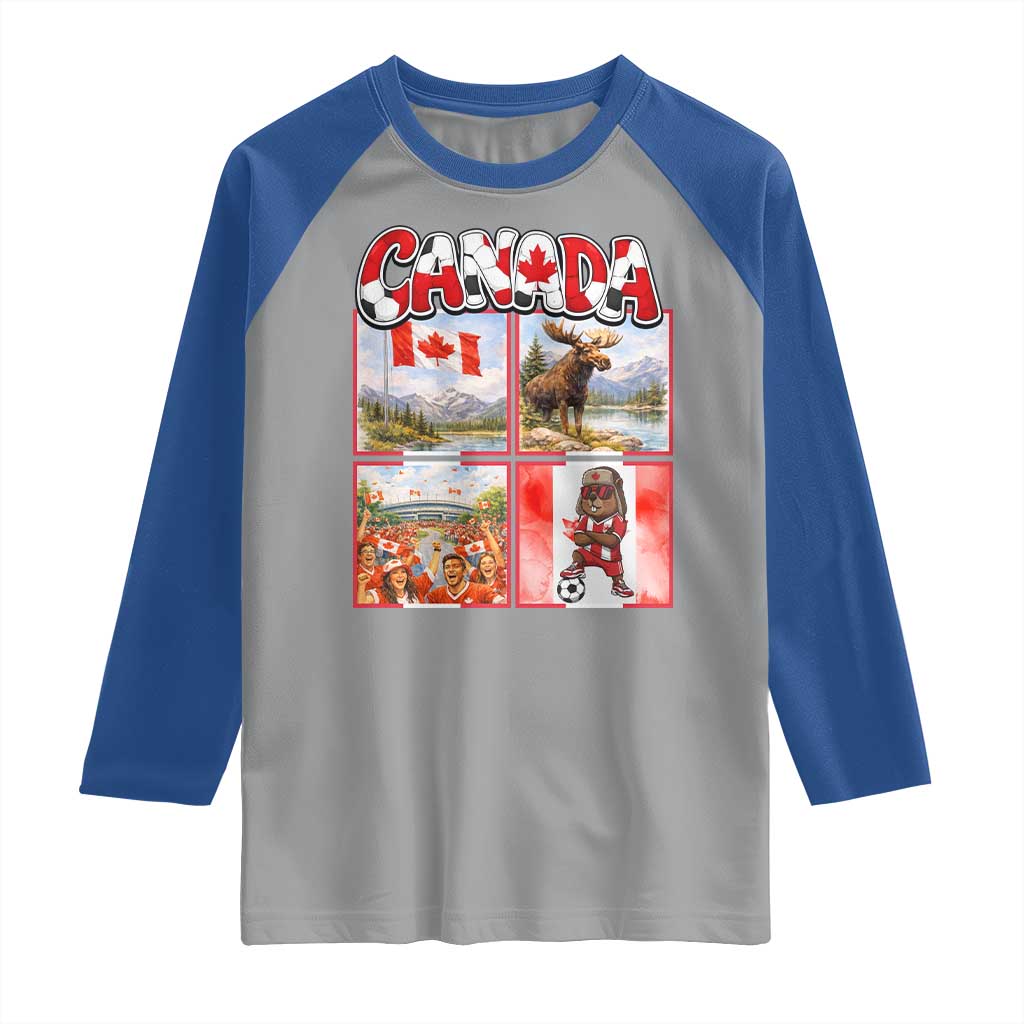 Proud Canada National Soccer Fan 2026 Gift Raglan Shirt TS12 Sport Gray Royal Print Your Wear