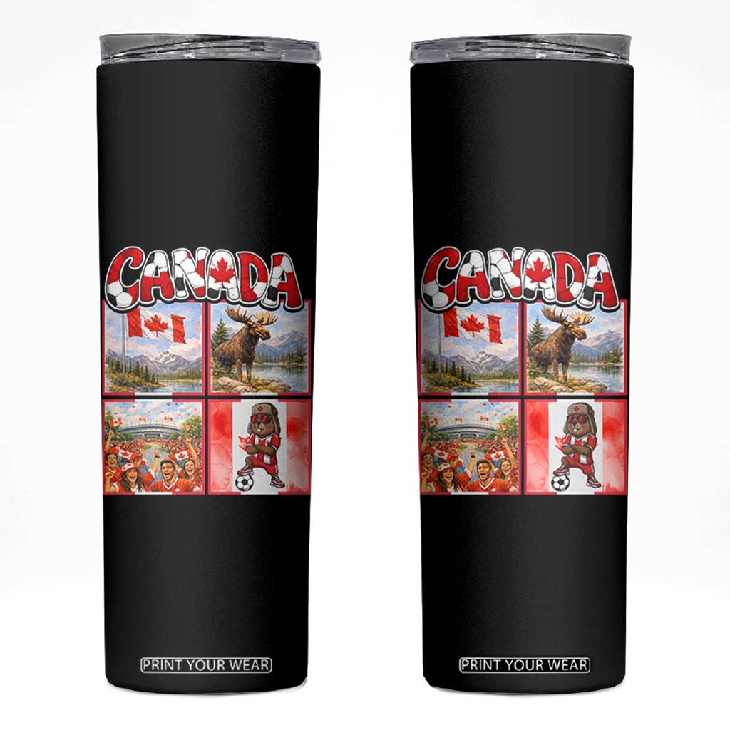Proud Canada National Soccer Fan 2026 Gift Skinny Tumbler TS12 Black Print Your Wear