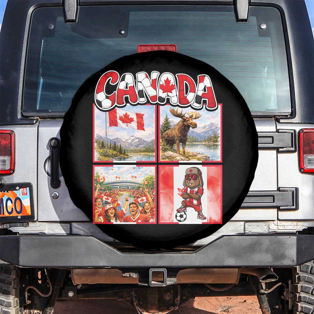 Proud Canada National Soccer Fan 2026 Gift Spare Tire Cover TS12 No hole Black Print Your Wear